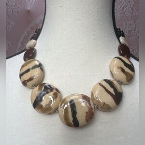 Statement Beaded Necklace – Earth Tones